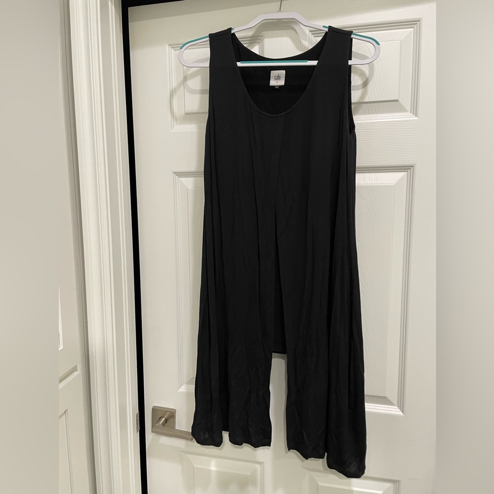 Cabi Black Sleeveless Draped Top